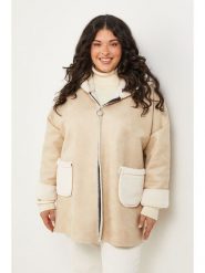 Curvy Lady Kurtka przejściowa w kolorze beżowym rozmiar: 44/46. Brązowe kurtki Curvy Lady, bez wzorów, klasyczne, bez kaptura. Za 227.31 zł.