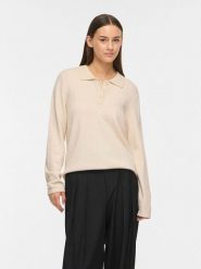 Vila Sweter "Ril" w kolorze kremowym rozmiar: XL. Brązowe swetry Vila, xl, bez wzorów, bez ramiączek. Za 129.95 zł.