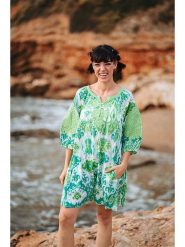 Isla Bonita by SIGRIS Sukienka w kolorze zielonym rozmiar: XL. Zielone sukienki Isla Bonita by SIGRIS, xl, bez wzorów, z bawełny, bez kołnierzyka, bez ramiączek, midi, rozkloszowane. Za 145.60 zł.