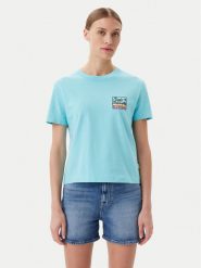 Quiksilver T-Shirt EQWZT03181 Turkusowy Relaxed Fit. Niebieskie t-shirty Quiksilver, m, bez wzorów, z bawełny, bez kołnierzyka, bez ramiączek. Za 79.99 zł.