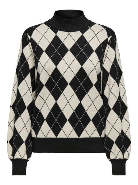 ONLY Sweter w kolorze czarno-białym rozmiar: M. Białe swetry ONLY, m, bez wzorów, ze splotem, bez ramiączek. Za 140.53 zł.