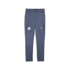 Młodzieżowe spodnie treningowe Manchester City PUMA Inky Blue Magic. Niebieskia spodnie dresowe Puma, bez wzorów, z dresówki. W wyprzedaży za 189.00 zł.