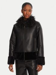 TWINSET Kurtka z imitacji skóry 252TP2410 Czarny Regular Fit. Czarne kurtki Twinset, bez wzorów, ze skóry, bez kaptura. Za 1,299.00 zł.