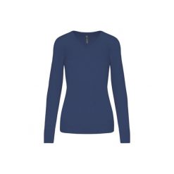 Damski sweter v-neck Kariban. Fioletowe swetry KARIBAN, na zimę, bez wzorów, bez ramiączek. Za 185.00 zł.