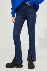 Answear Lab jeansy damskie high waist. Niebieskie jeansy Answear Lab, l, bez wzorów, z denimu, z podwyższonym stanem. W wyprzedaży za 139.99 zł.
