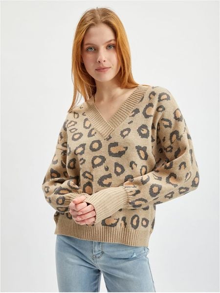 Orsay Sweter w kolorze beżowym rozmiar: M. Brązowe swetry Orsay, m, bez wzorów, bez ramiączek. Za 70.08 zł.