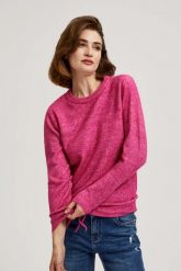 Sweter z wiązaniem fuksjowy. Swetry MOODO, l, bez wzorów, z elastanu, bez ramiączek. W wyprzedaży za 59.99 zł.