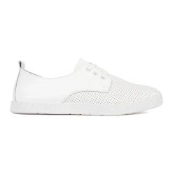 Goodin Białe trampki ażurowe ze skóry naturalnej. Białe trampki w ażurowe wzory, z jeansu, eleganckie, bez zapięcia. Za 260.45 zł.