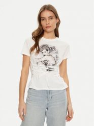 Guess T-Shirt W5RI32 K9RM1 Biały Regular Fit. Białe t-shirty Guess, xs, z aplikacjami, z bawełny, bez kołnierzyka, bez ramiączek. Za 119.99 zł.