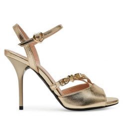Sandały LOVE MOSCHINO. Szare sandały Love Moschino, bez wzorów, bez obcasa, na szpilce, bez zapięcia. Za 1,219.00 zł.