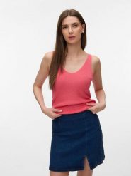 Vero Moda Top w kolorze różowym rozmiar: M. Różowe topy Vero Moda, m, bez wzorów, z wiskozy, klasyczne, bez kołnierzyka, bez ramiączek. Za 43.99 zł.