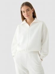 4F Bluza crop top rozpinana bez kaptura damska - biała XL. Białe bluzy bez kaptura 4f, xl, bez wzorów, z bawełny, bez kaptura. W wyprzedaży za 79.99 zł.