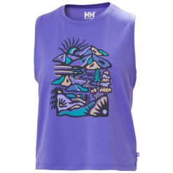 Damski tank top Helly Hansen Skog Graphic. Fioletowe topy Helly Hansen, bez wzorów, bez kołnierzyka, bez ramiączek. Za 256.00 zł.