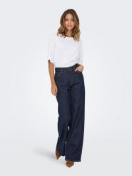 JDY Dżinsy "Ruby" - Wide Leg fit - w kolorze granatowym rozmiar: M/L30. Niebieskie jeansy JDY, l, z aplikacjami, ze skóry, klasyczne. Za 144.95 zł.