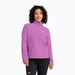 Bluza polarowa damska Jack Wolfskin Taunus 100 Half Zip. Czerwone bluzy bez kaptura Jack Wolfskin, l, bez wzorów, z materiału, bez kaptura, trekkingowe. Za 178.99 zł.