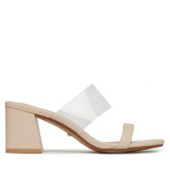 Klapki DeeZee. Brązowe klapki DeeZee, bez wzorów, bez obcasa, bez zapięcia. Za 99.99 zł.