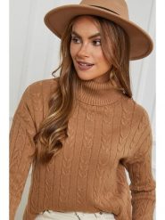 Soft Cashmere Golf w kolorze jasnobrązowym rozmiar: 38/40. Brązowe swetry Soft Cashmere, bez wzorów, z kaszmiru, klasyczne, bez ramiączek. Za 170.87 zł.