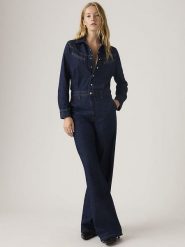 Levi's Kombinezon dżinsowy w kolorze granatowym rozmiar: S. Niebieskie kombinezony Levi's, s, bez wzorów, z bawełny, bez kołnierzyka, bez ramiączek. Za 223.45 zł.