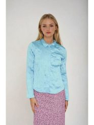 Monki Bluzka w kolorze błękitnym rozmiar: 38. Niebieskie bluzki Monki, bez wzorów, bez kołnierzyka, bez ramiączek. Za 43.99 zł.