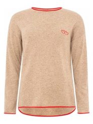 Zwillingsherz Sweter w kolorze beżowym rozmiar: M. Brązowe swetry Zwillingsherz, m, bez wzorów, z kaszmiru, bez ramiączek. Za 173.99 zł.