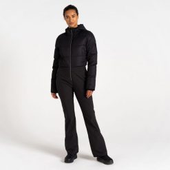 Damski kombinezon narciarski Dare 2B Flurry. Czarne kombinezony Dare 2b, na zimę, bez wzorów, z poliesteru, sportowe, bez kołnierzyka, bez ramiączek. Za 881.00 zł.