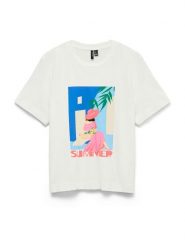 Vero Moda T-Shirt Salli Mette 10344804 Biały Regular Fit. Białe t-shirty Vero Moda, s, bez wzorów, z bawełny, bez kołnierzyka, bez ramiączek. Za 79.99 zł.