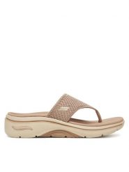 Skechers Japonki Go Walk Arch Fit 2.0 Sandal-Carrie 140861/TPE Beżowy. Brązowe japonki Skechers, bez wzorów, z materiału. Za 289.99 zł.