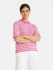 LIEBLINGSSTÜCK Sweter "Amina" w kolorze różowo-białym rozmiar: 36. Białe swetry LIEBLINGSSTÜCK, bez wzorów, bez ramiączek. Za 294.28 zł.