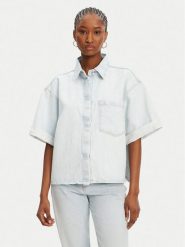 ACCESS FASHION Koszula jeansowa 53-8031-580 Niebieski Loose Fit. Niebieskie koszule ACCESS FASHION, m, bez wzorów, z bawełny, bez kołnierzyka, bez ramiączek. Za 349.99 zł.