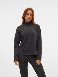 Vero Moda Sweter w kolorze antracytowym rozmiar: S. Czarne swetry Vero Moda, s, bez wzorów, ze splotem, bez ramiączek. Za 48.39 zł.