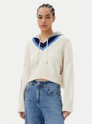 PINKO Sweter Breithorn Maglia 104621 Écru Relaxed Fit. Swetry Pinko, m, bez wzorów, z bawełny, bez ramiączek. Za 899.99 zł.