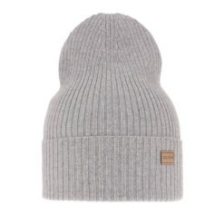 Czapka damska wiosenno - zimowa 100% wełniana merino Sophie - Szara. Szare czapki zimowe Molly, bez wzorów, z materiału. Za 69.90 zł.