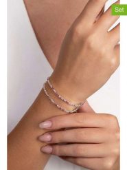 Heliophilia Bransoletki (2 szt.) z cyrkoniami rozmiar: onesize. Różowe bransoletki Heliophilia, z cyrkonią, metalowe. Za 30.99 zł.
