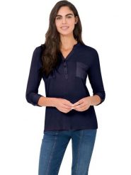 Heine Bluzka w kolorze granatowym rozmiar: 38. Niebieskie bluzki Heine, bez wzorów, bez kołnierzyka, bez ramiączek. Za 56.99 zł.