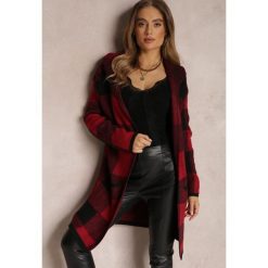 Czerwony Kardigan Oversize z Kapturem Yanones. Czerwone swetry Renee, bez wzorów, z dzianiny, bez ramiączek. W wyprzedaży za 69.99 zł.