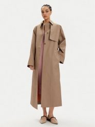 Calvin Klein Trencz K20K206318 Beżowy Relaxed Fit. Brązowe płaszcze Calvin Klein, bez wzorów, z bawełny, bez kaptura. Za 899.99 zł.