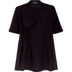 T-shirt Y-3. Czarne t-shirty Y-3, bez wzorów, z elastanu, z asymetrycznym kołnierzem, bez ramiączek. W wyprzedaży za 424.00 zł.