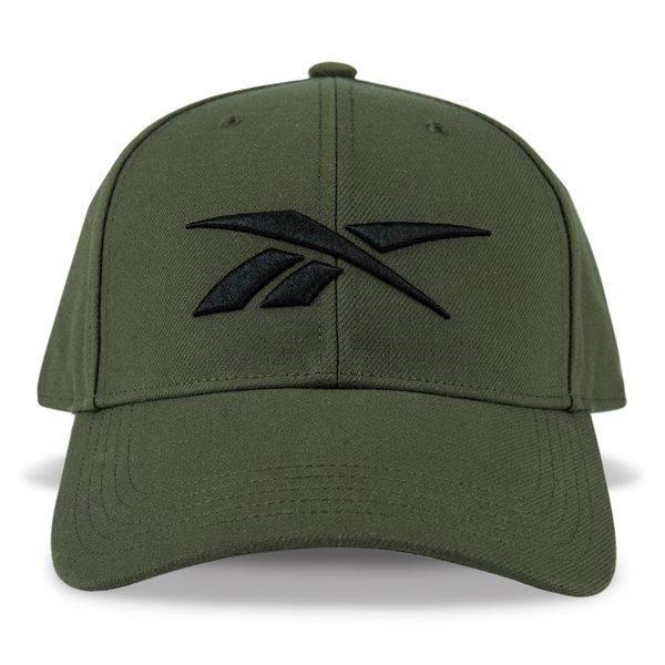 Czapka z daszkiem Reebok Vector. Zielone czapki z daszkiem Decathlon, bez wzorów, z materiału, sportowe. Za 69.99 zł.