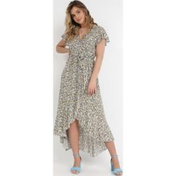 Czarno-Żółta Sukienka Deloreia. Czarne sukienki Born2be, na co dzień, m, bez wzorów, z tkaniny, eleganckie, bez kołnierzyka, bez ramiączek, midi, kopertowe. W wyprzedaży za 69.99 zł.