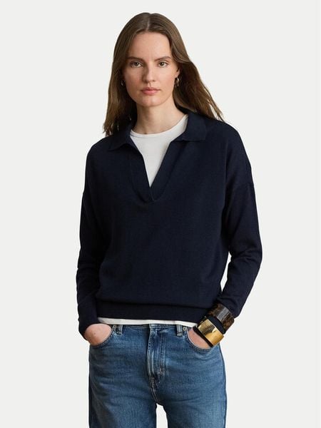 LAUREN RALPH LAUREN Sweter 200P14056003 Granatowy Regular Fit. Niebieskie swetry Lauren Ralph Lauren, s, bez wzorów, z syntetyku, bez ramiączek. Za 769.99 zł.