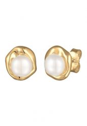 Elli PREMIUM Damskie kolczyki do uszu okrągłe organiczne z perłą hodowlaną słodkowodną z pozłacanego srebra próby 925 Sterling Silver Kolczyki 1 ct. Szare kolczyki Elli PREMIUM, z perłą, pozłacane. Za 183.99 zł.