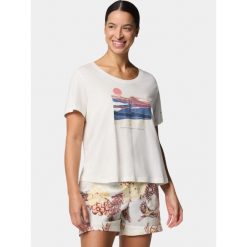 Koszulka bawełniana damska Columbia Ruby Springs Graphic Scoop Neck S/S. Białe t-shirty sportowe Columbia, s, bez wzorów, z bawełny, bez ramiączek. Za 91.99 zł.