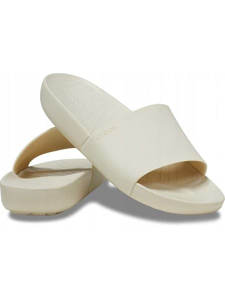 Crocs Klapki "Splash" w kolorze kremowym rozmiar: 36/37. Brązowe klapki Crocs, bez wzorów, klasyczne, z otwartym noskiem, bez obcasa, bez zapięcia. Za 83.81 zł.