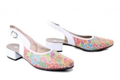 RIEKER 47060-90 multi, czółenka damskie. Czółenka Rieker, na lato, bez wzorów, bez obcasa, na obcasie, bez zapięcia. Za 319.90 zł.