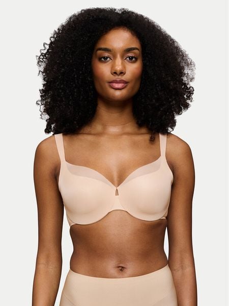 Triumph Biustonosz z fiszbiną Illusion Curve 10224856 Beżowy. Brązowe biustonosze Triumph, bez wzorów, z syntetyku. Za 229.99 zł.