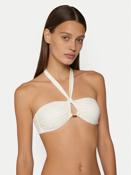 Guess Góra od bikini E6GJ15 KF590 Biały. Białe bikini Guess, z aplikacjami, z syntetyku. Za 329.99 zł.