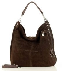 Torebka worek brązowy GENUINE LEATHER s92r. Brązowe shopper bag z aplikacjami, z jeansu, biznesowe, na ramię, duże, zdobione, bez dodatków. Za 399.00 zł.