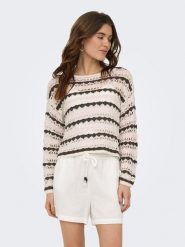 ONLY Sweter w kolorze beżowym rozmiar: S. Brązowe swetry ONLY, s, bez wzorów, bez ramiączek. Za 84.01 zł.