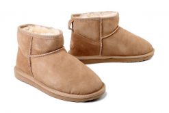 EMU AUSTRALIA W10937 Stinger Micro sand, botki damskie. Brązowe botki Emu Australia, bez wzorów, ze skóry, bez obcasa, bez zapięcia. Za 468.93 zł.