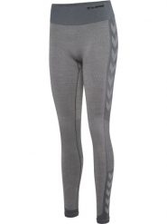 Damskie legginsy bezszwowe z wysokim stanem Hummel Mt Shine. Szare legginsy Hummel, bez wzorów, z materiału. Za 186.50 zł.